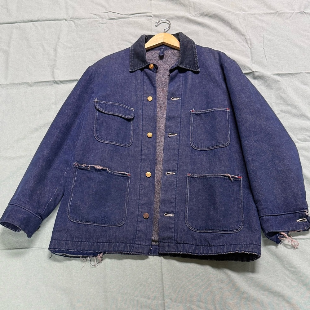 Vintage Wrangler Denim Chore Jacket Lined Size 40